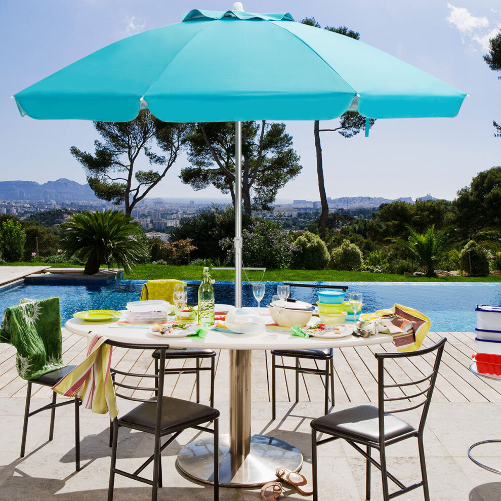 2M Beach Umbrella Portable Sunshade Umbrella UPF 50+ W/Button Tilt