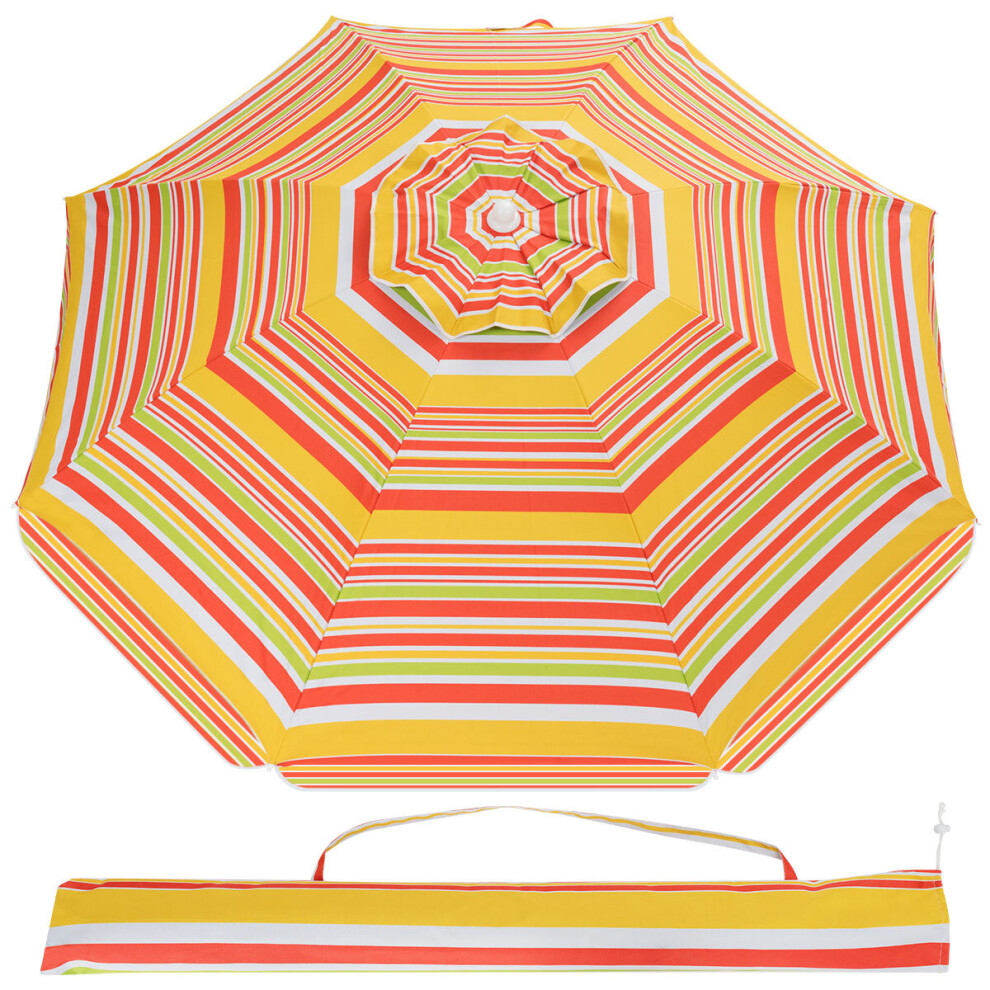 2M Beach Umbrella Portable Sunshade Umbrella UPF 50+ W/Button Tilt
