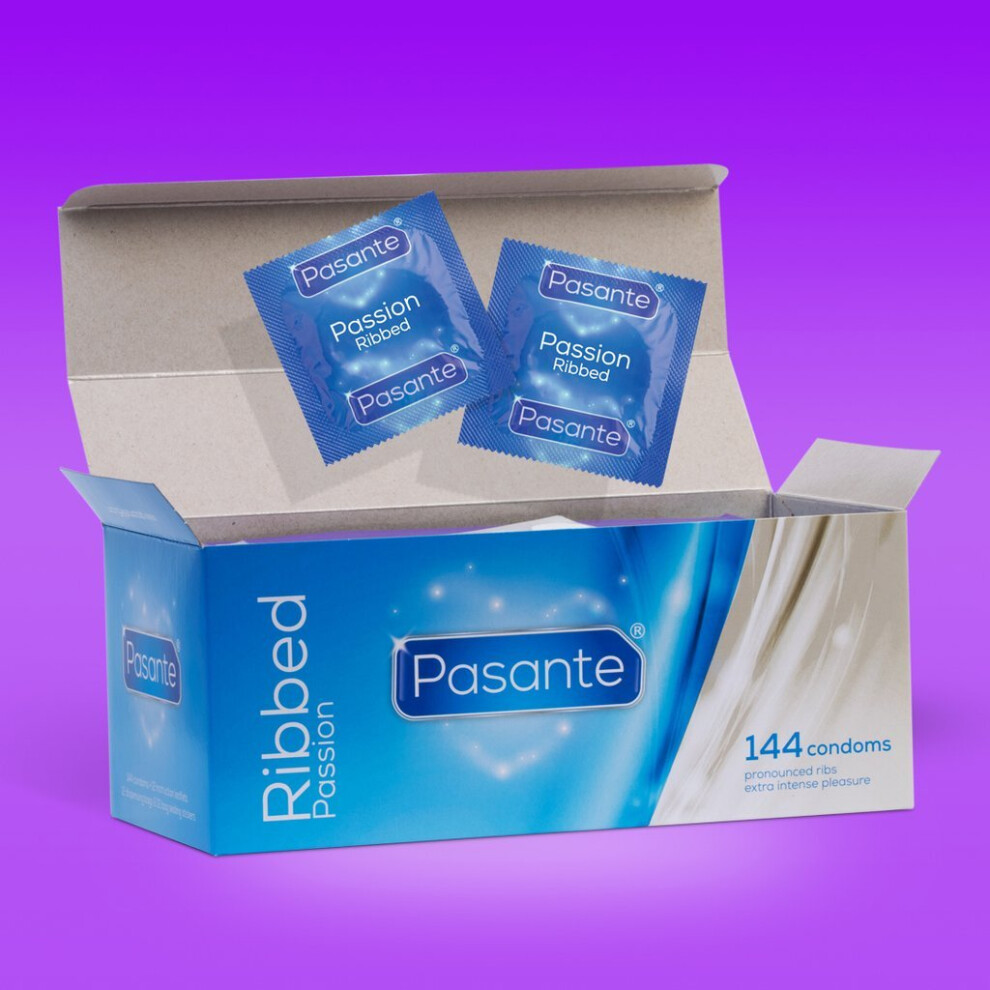 Pasante Ribbed Condoms 144 Pcs Pharmacy Condoms