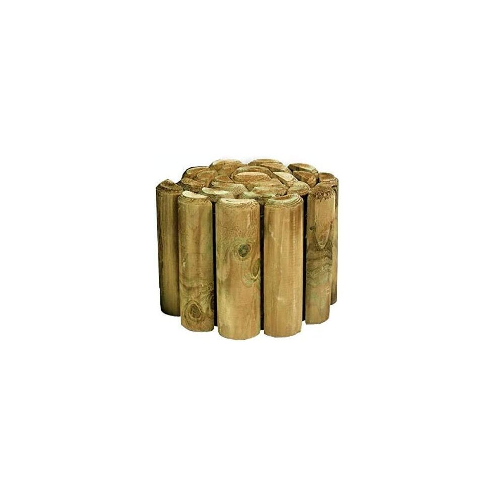 HMWD 1.8M Fixed Log Panel Wooden Picket Fence Outdoor Lawn-(Pack of 4)