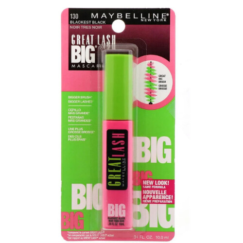 Maybelline Maybelline, Great Lash, Gro  e Wimperntusche, 130 Blackest Black, 10 ml