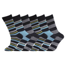3 Paar neue Herren Diabetiker Boy's stripy Easy Top nicht elastische Socken UK Größe 6-11