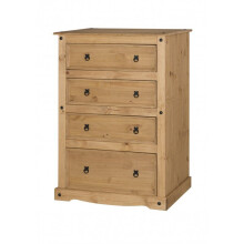 Corona 4 Drawer Chest LARGE Of Drawers Solid Wood Pine Wooden Bedroom