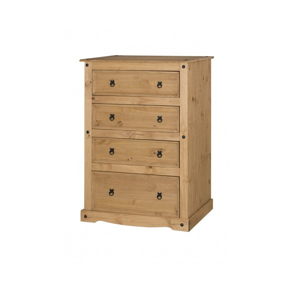 Corona 4 Drawer Chest Solid Pine Bedroom Furniture