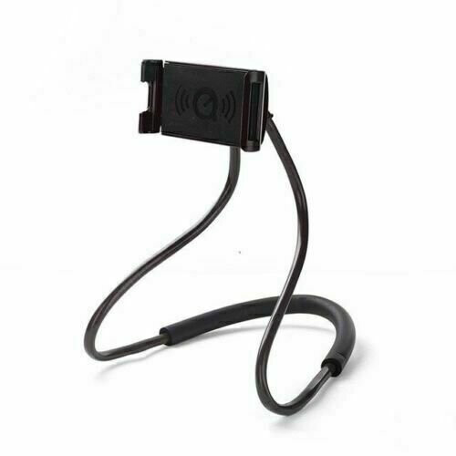 (Black) Universal 360 Flexible Lazy Neck Hanging Bed Mobile Phone Holder Mount Stand