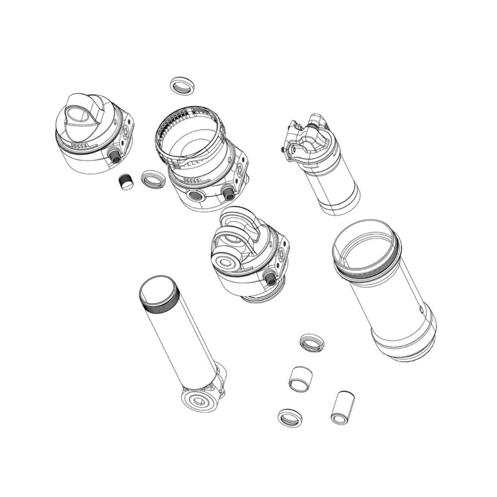 Sram (55 Mm, One Colour) Rockshox Spare Rear Shock Damper Shaft Assembly Includes Shaft / Needle / Eyelet / Stud / Bumper / Reducer Super Deluxe Coil