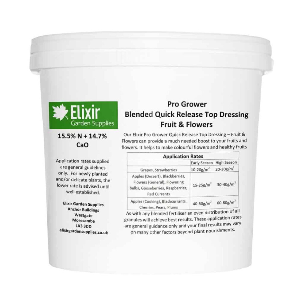 (Tub, 4kg) Elixir Gardens | Pro Grower | Blended Quick Release Top Dressing for Fruit & Flowers