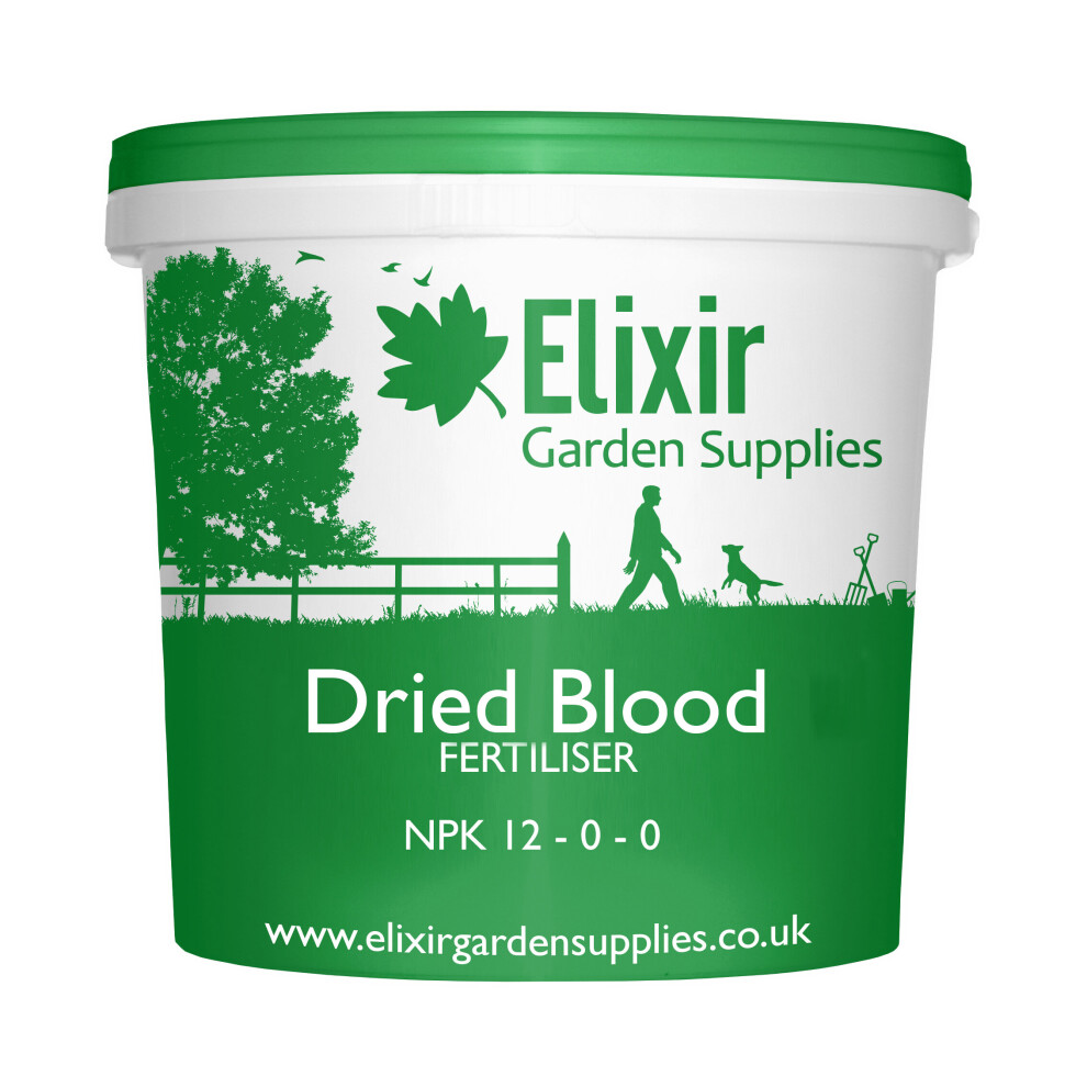 (Tub, 5kg) Elixir Gardens | Dried Blood Fertiliser 12-0-0 | Bag or Tub | 500g - 25kg