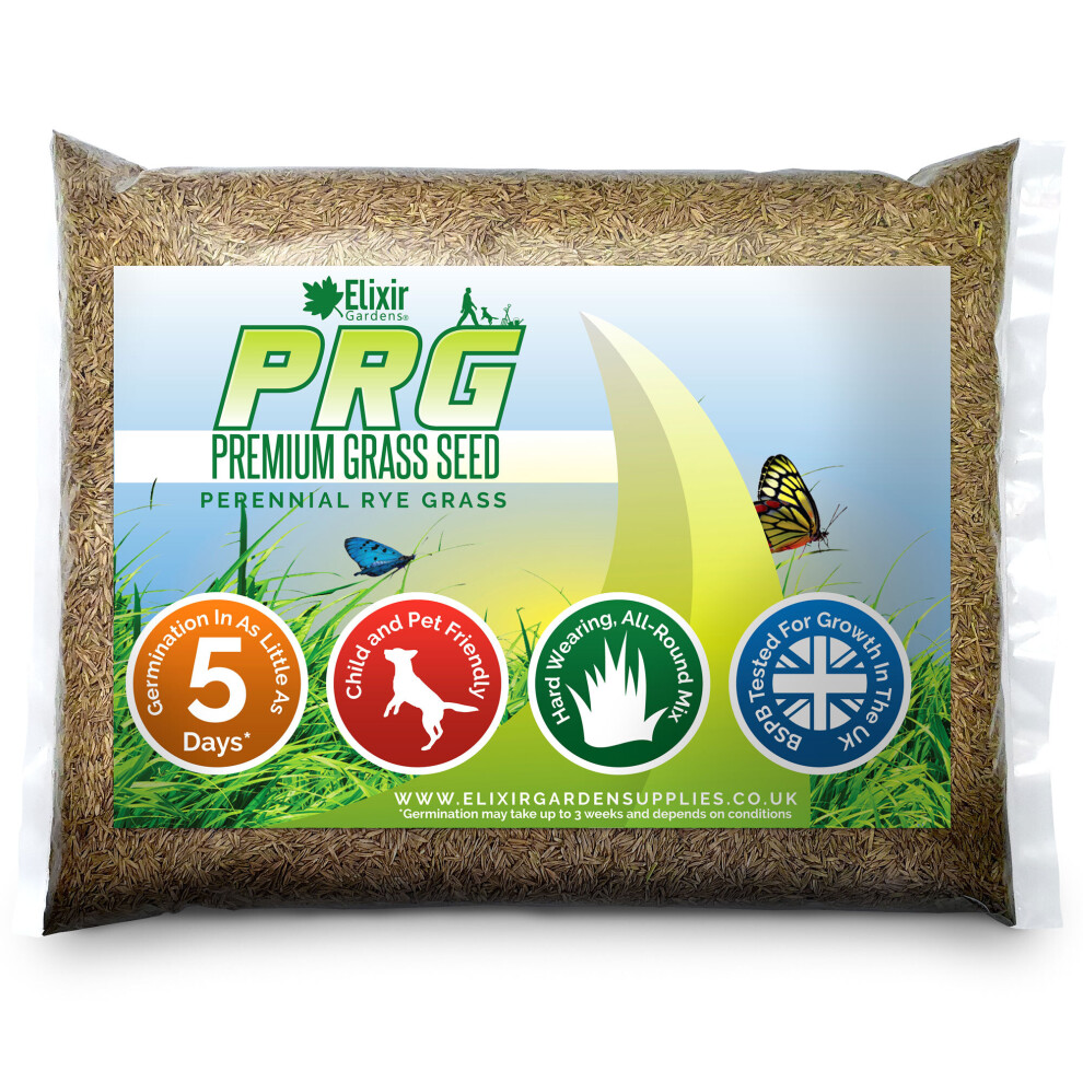 (1kg) Elixir Gardens | Premium Hard-Wearing Grass Seed 100g-25kg | 3mÂ²-700mÂ²