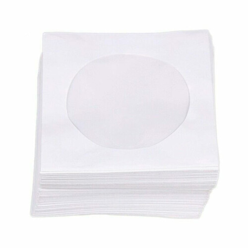100-Pack White CD/DVD Paper Sleeves with Clear Window - Dustproof, Scratch-Resistant Storage Envelopes (CD/DVD Case Cover) 2
