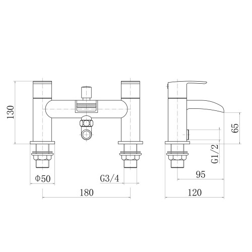 (Bath Shower Tap) Suva Modern Waterfall Tap 2
