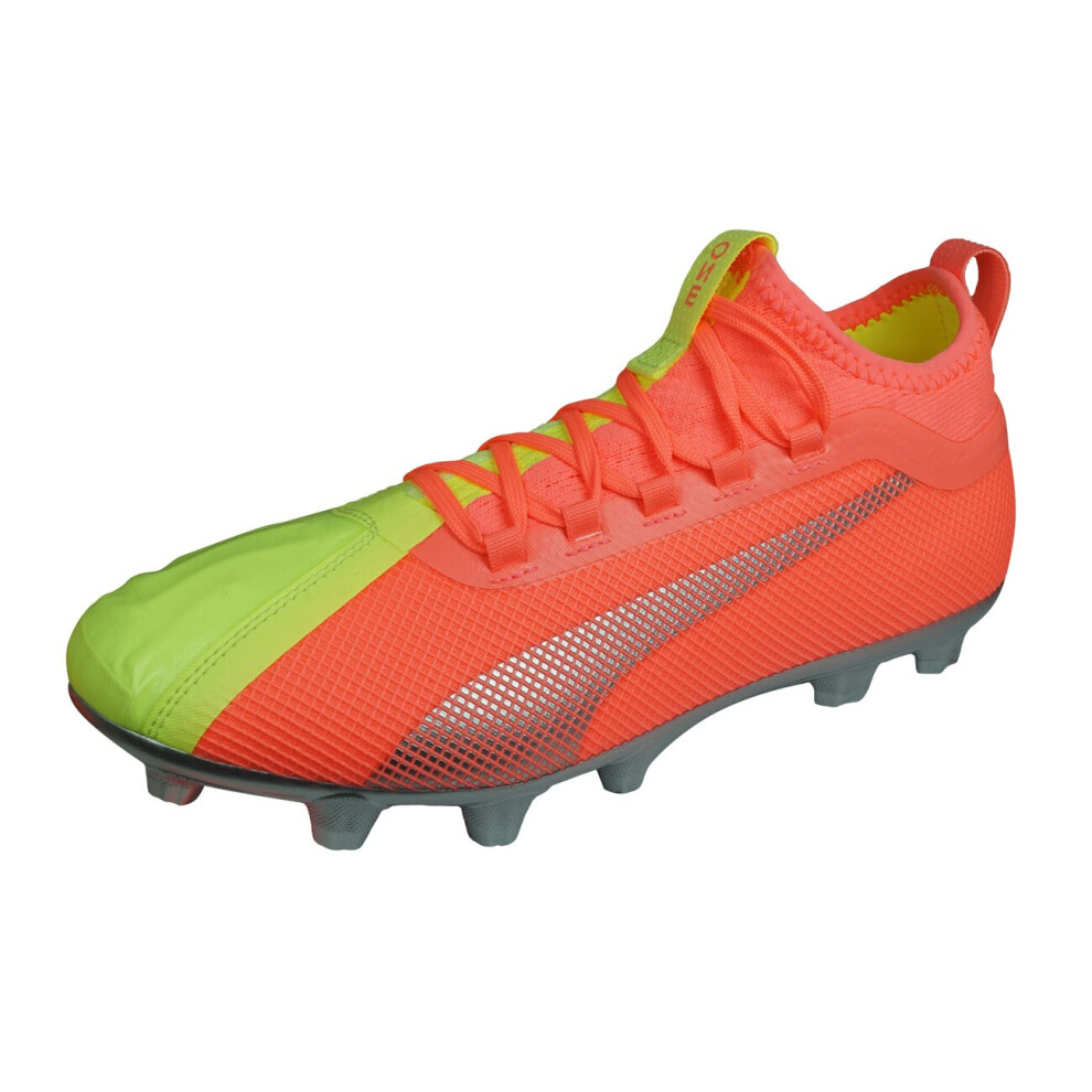 (UK 8 (EU 42)) Puma ONE 20.2 HG OSG Mens Leather Football Boots Hard Ground - Yellow and Peach