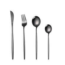 2Set Black Dinnerware Set Stainless Steel Cutlery Rainbow Dinner Set Knife Fork Spoon Silverware Set Kitchen Tableware Set
