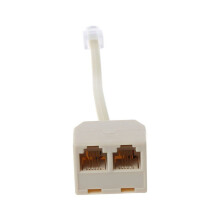 Telephone Splitter RJ11 6P4C 1 Male to 2 Female Adapter RJ11 to RJ11 Separator