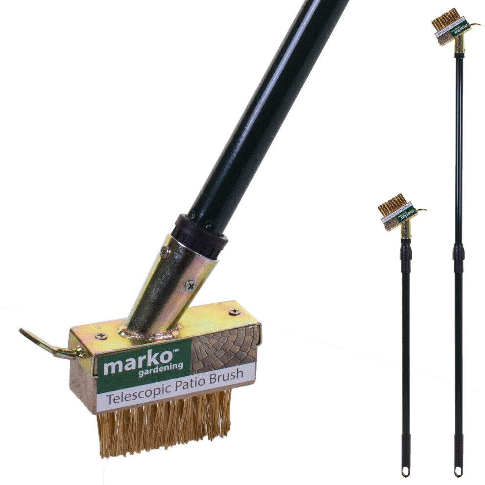 (Telescopic Patio Weed Brush	) Patio Weed Brushes Wire Brush Block Paving Garden Weed Scraper Telescopic Wooden