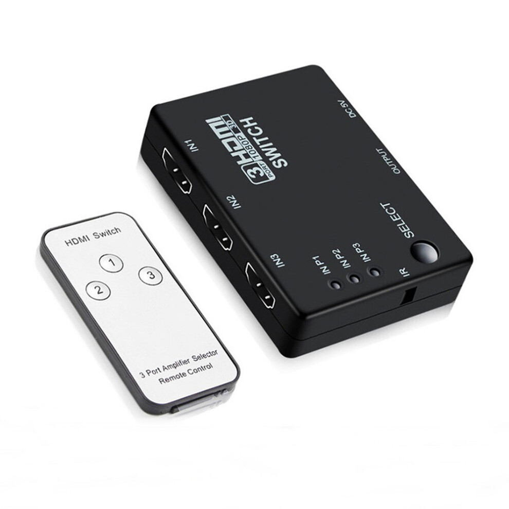 3X1 Hdmi Splitter 3 Port Hub Box Auto Switch 3 In 1 Out Switcher 1080P Hd 1.4 With Remote Control For Hdtv Xbox360 Ps3 Projector 777178716117