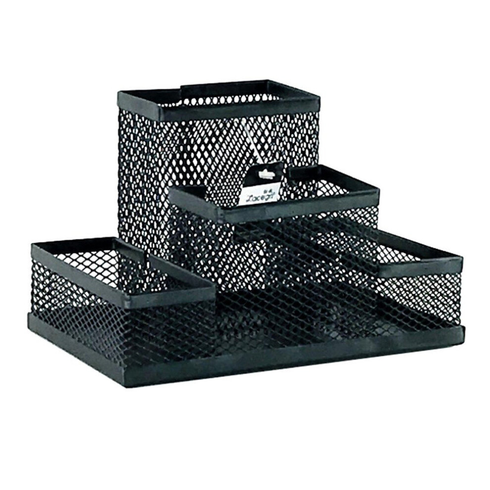 4-In-1 Desk Organizer Pencil Pen Holder Metal Hollow Mesh Wire Organizador De Escritorio Lapices Office Desk Accessories No Rust-image-OPC-P79VB5J-NEW