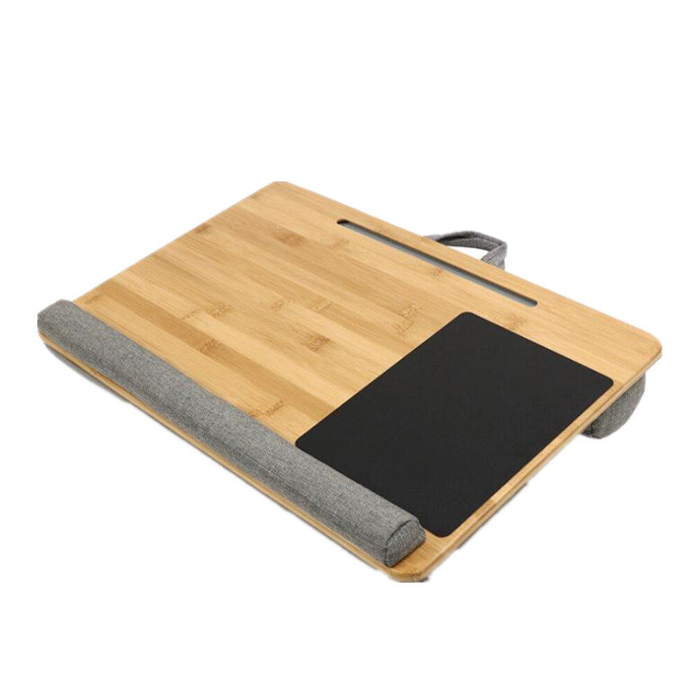 Bamboo Lap Desk Soporte Portatil Laptop Stand With Tablet Pen Phone Holder Wrist Rest And Mouse Pad Fits Up To 17 Inch Notebook 775821400277