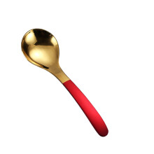 3Pcs Colorful Gold Soup Spoon 304 Stainless Steel Dinner Spoon For Kids Dessert Spoon Coffee Scoop Kitchen Accessories Tools