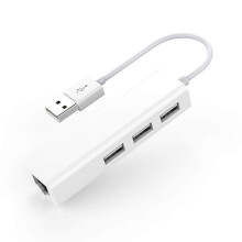 USB Hub Splitter with RJ45 LAN Adapter Laptop Ethernet Dock Network Extender for PC