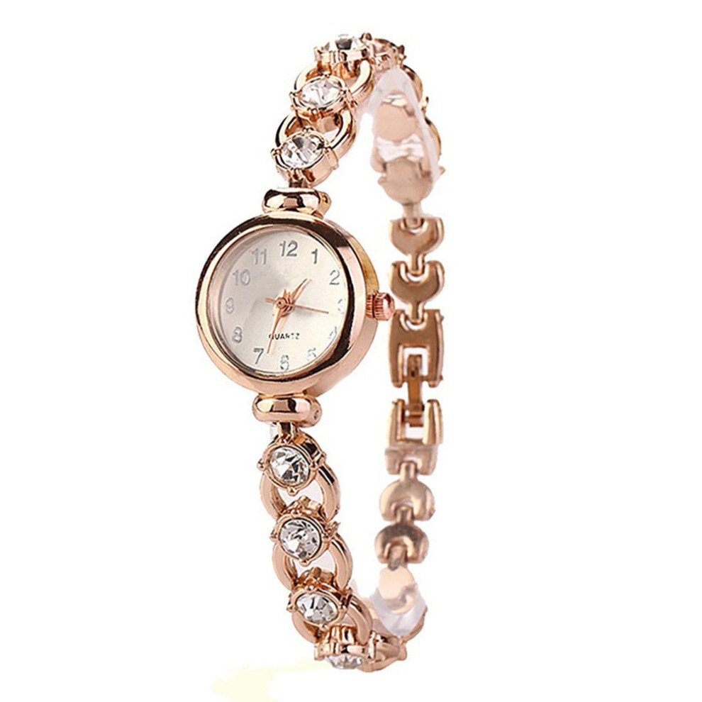 2 Pcs Fashion Rhinestone Watches Women Stainless Steel Quartz Bracelet Watch Ladies Watches Gold Clock-image-OPC-P79VF2W-NEW