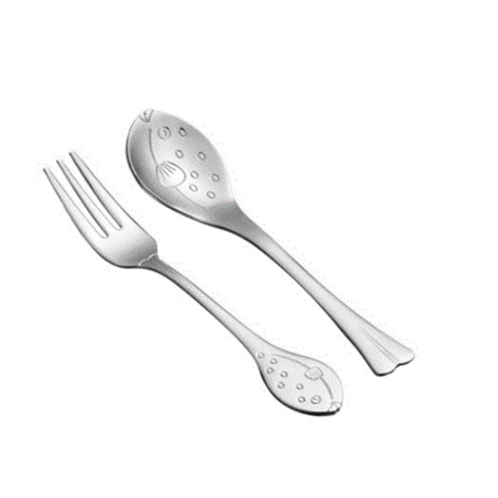 Chaochuang 2Set Cartoon Tableware For Kids Spoon Fork Reusable Cutlery Set 304 Stainless Steel Dinnerware Kitchen Dinner Set
