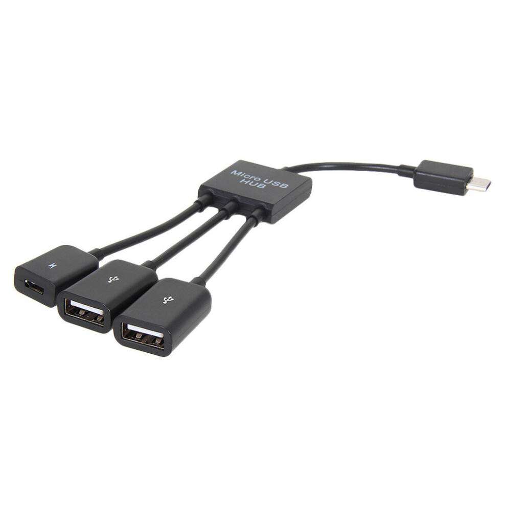 3 In1 Multi-Function Dual Micro Usb Host Otg Hub Adapter Cable Male To Female Dual Micro Usb 2.0 Host Otg Hub Adapter Cable 701942858758