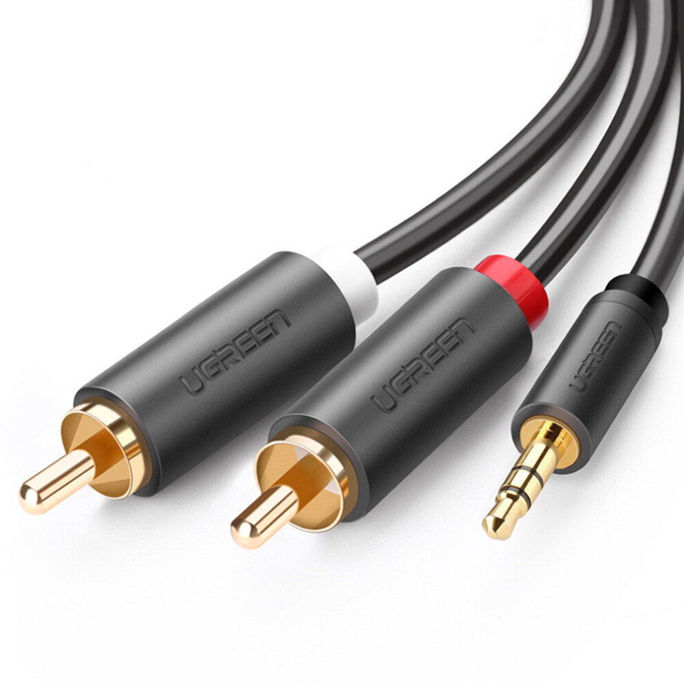 Ugreen 2Rca To 3.5Mm Male Aux Cable Plated 3.5 Jack Audio Rca Cables Headphone Aux Jack Splitter For Iphone Gold 701942854118