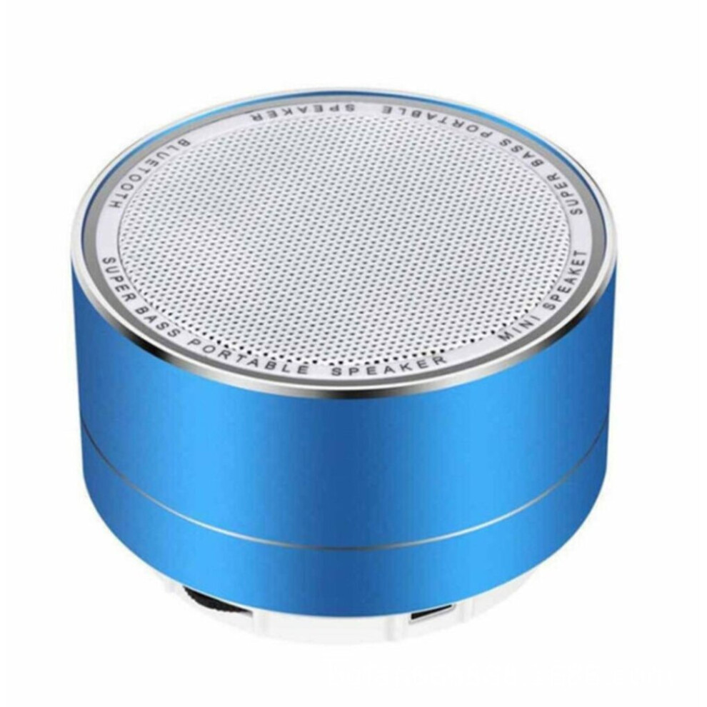 Tooth Speaker Wireless Speaker Memory Card Speaker Portable Subwoofer Speaker Stereo Mini Metal Speaker Blue 777178633216