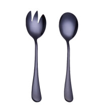 1Set Salad Servers Stainless Steel Salad Spoon and Fork Dinning Server Cutlery Set Kitchen Serving Utensils