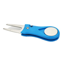 2Pcs Golf Divot Repair Tool Switchblade Pitch Groove Cleaner Golf Pitchfork with Golf Marker Drop Ship