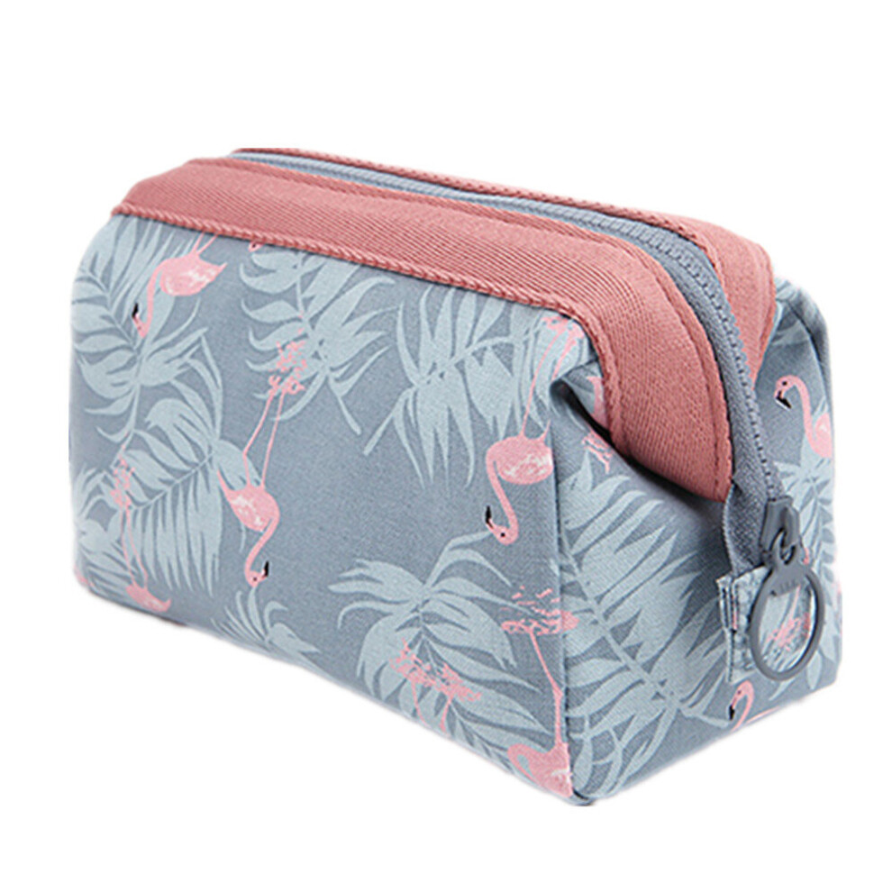 Chaochuang 2 Pcs New Fashion Cosmetic Bag Women Waterproof Flamingo Makeup Bags Travel Organizer Toiletry Kits Portable Makeup Bags Beautician