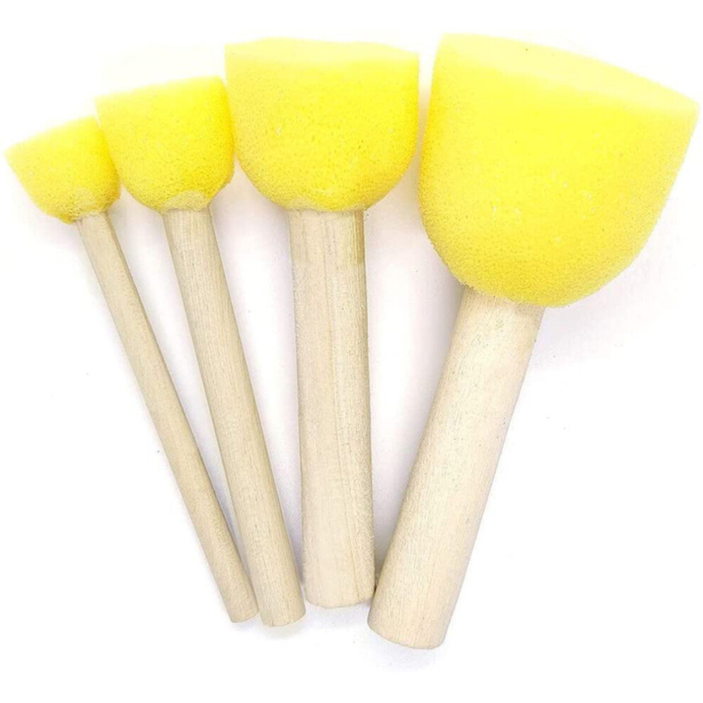 Photos - Other Toys 4pcs/set Sponge Paint Brush Wooden Handle Sponge Foam Brushes Art Painting Tool for Kids DIY Toy Art Supplies