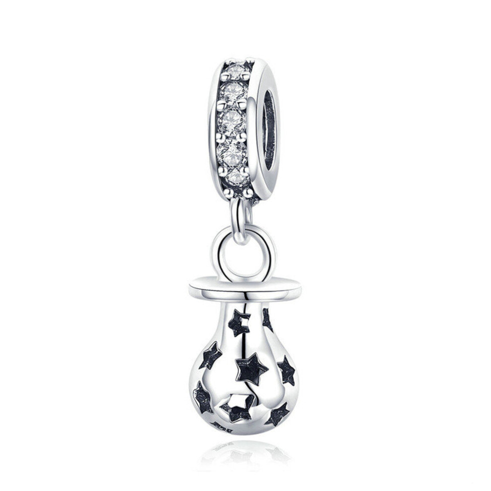 Photos - Pendant / Choker Necklace Silver plating Baby Pacifier and Star Engrave Pendant Charms Fit Women Bracelets DIY Jewelry