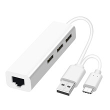 USB 2.0 Hub Type-c Network Card OTG USB Hubs Type C to Rj45 Lan Adapter Gigabit Ethernet USB Splitter for Macbook Laptop phone