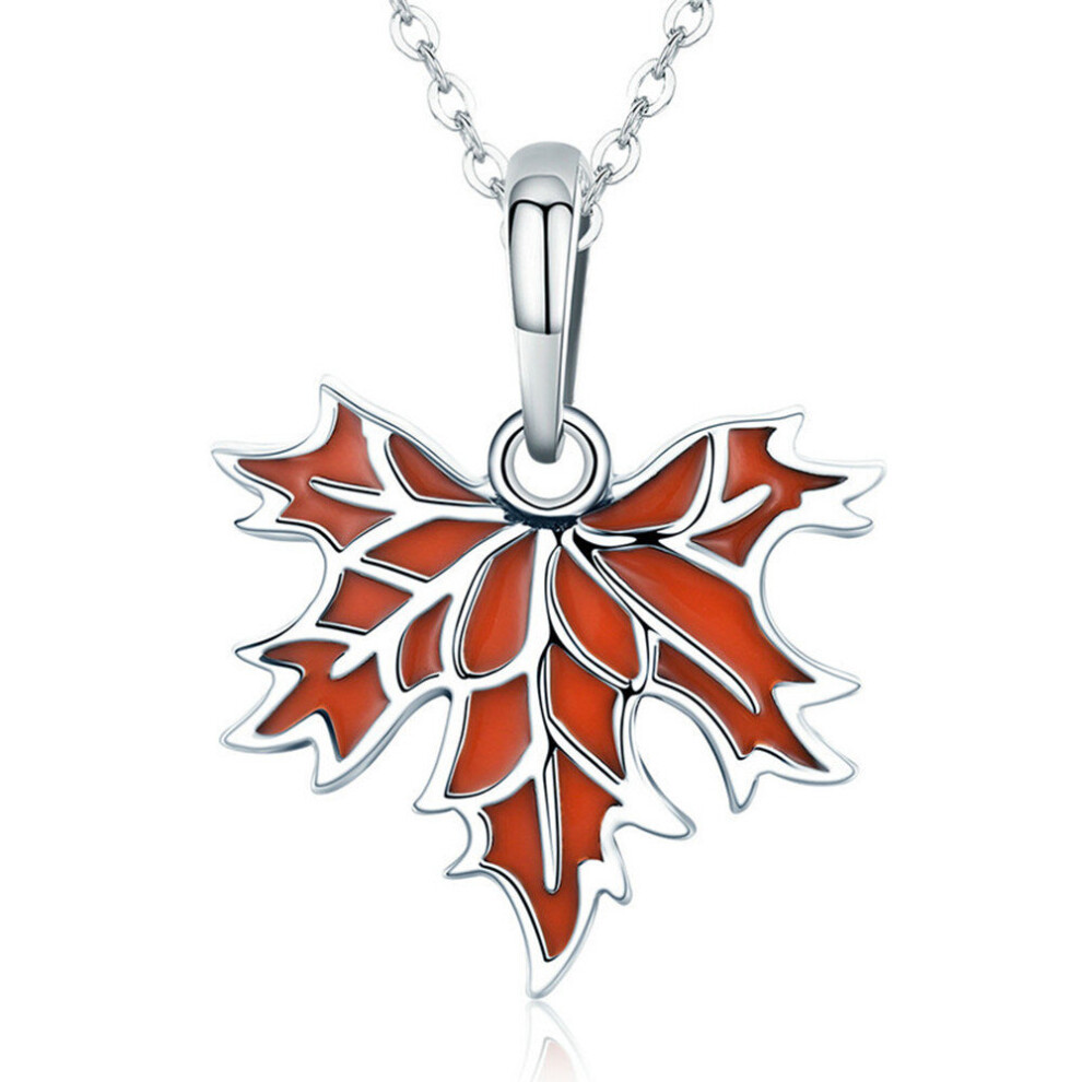 Silver plating Maple Tree Leaves Pendant Necklace for Women Jewelry Gift-image-OPC-P79VHMT-NEW