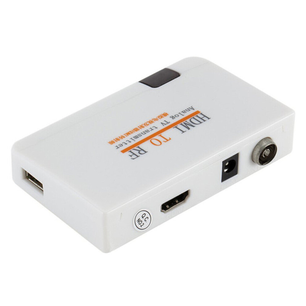 Universal HDMI To RF Coaxial Converter Box Adapter Cable with Remote Control Power Supply for TV Converting