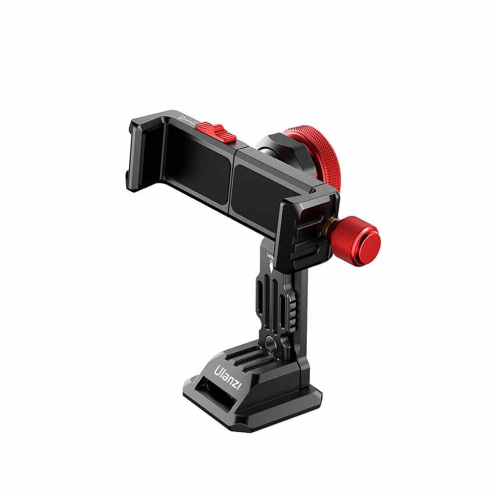 St-14 Metal Smartphone Holder Phone Clamp Bracket 360 Rotatable With Cold Shoe For Smartphones Vlog Expansion Accessories Black/Red 777178632042