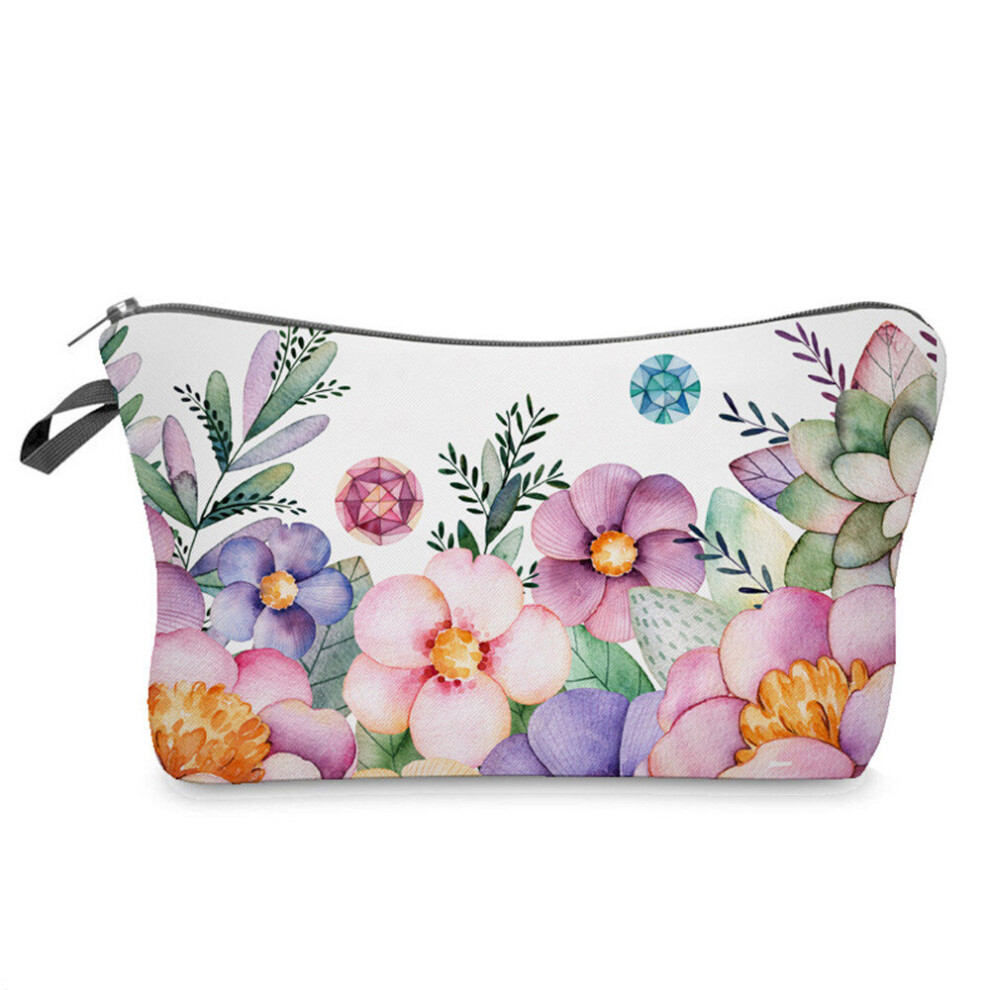 Chaochuang 2 Pcs Multicolor Organizer Bag Cosmetic Bag Pouch Makeup Bag Fashion Printing Polyester Travel Toiletry Tool Female Make Up Cases