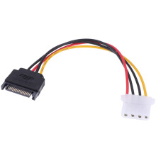 SATA TO IDE Power Cable 15 Pin SATA Male to Molex IDE 4 Pin Female Cable Adapter