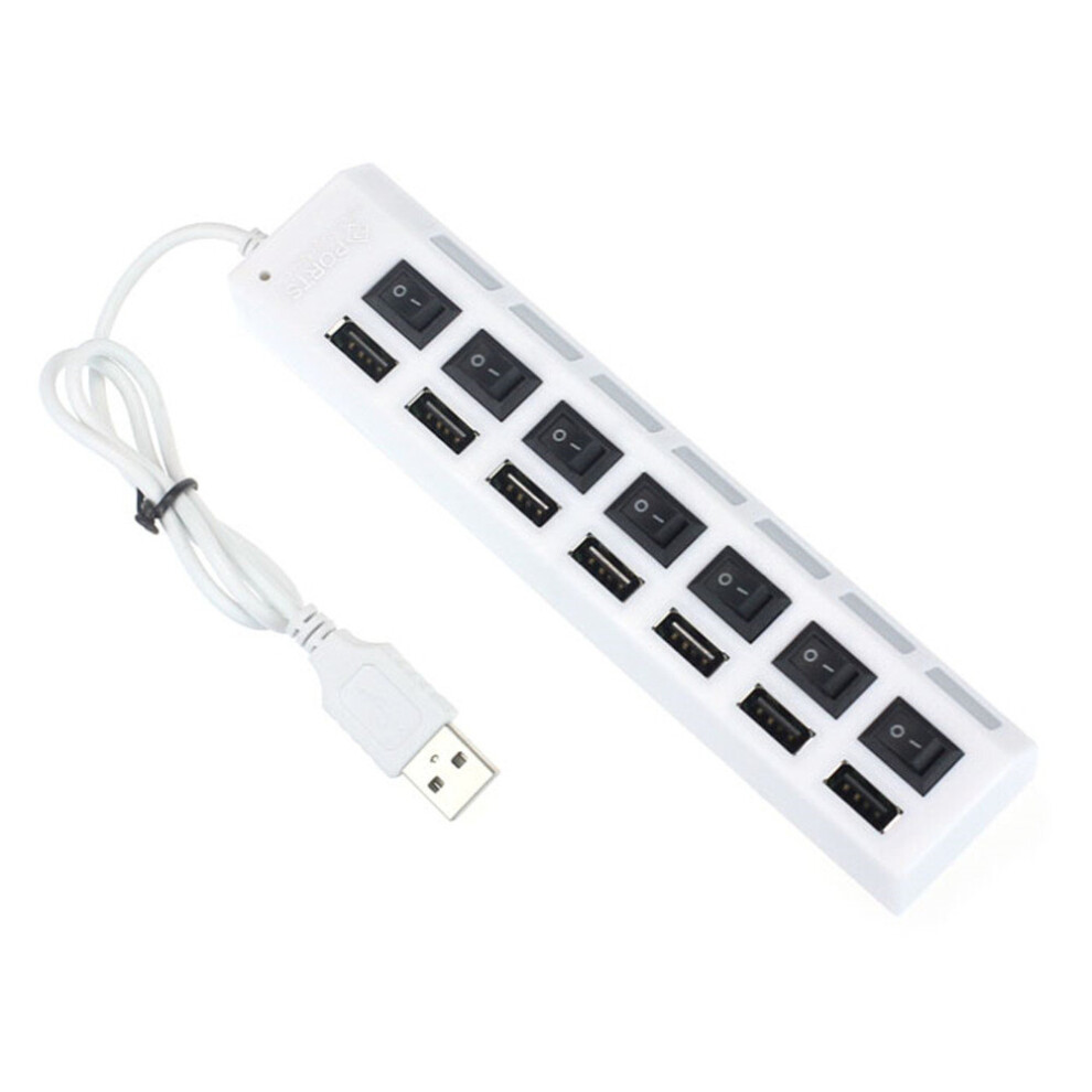 Photos - Card Reader / USB Hub 7 Ports usb hub LED USB High Speed 480 Mbps Adapter USB Hub With Power on off Switch For PC Laptop Computer PC Laptop