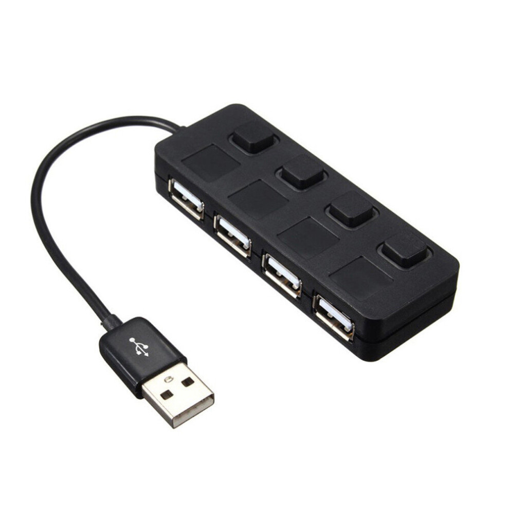 4Port Usb 2.0 With On/Off Switch Compact Usb Muti Hub Adapter Expansion Splitter 701942859502