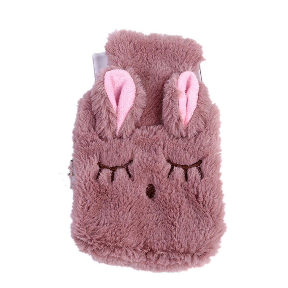 Chaochuang 2Pcs Cute Hot Water Bottle With Knitted Soft Cozy Cover Winter Warm Heater Reusable Hand Warmer Stress Pain Relief Hot Water Bag