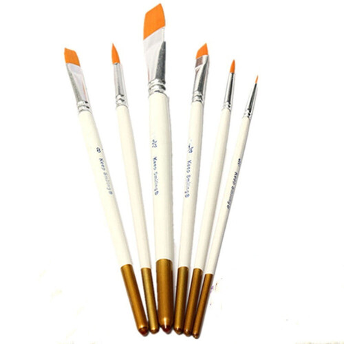 6pcs /set Painting Brush Oil Paint Nylon Hair Water Color Painting ...