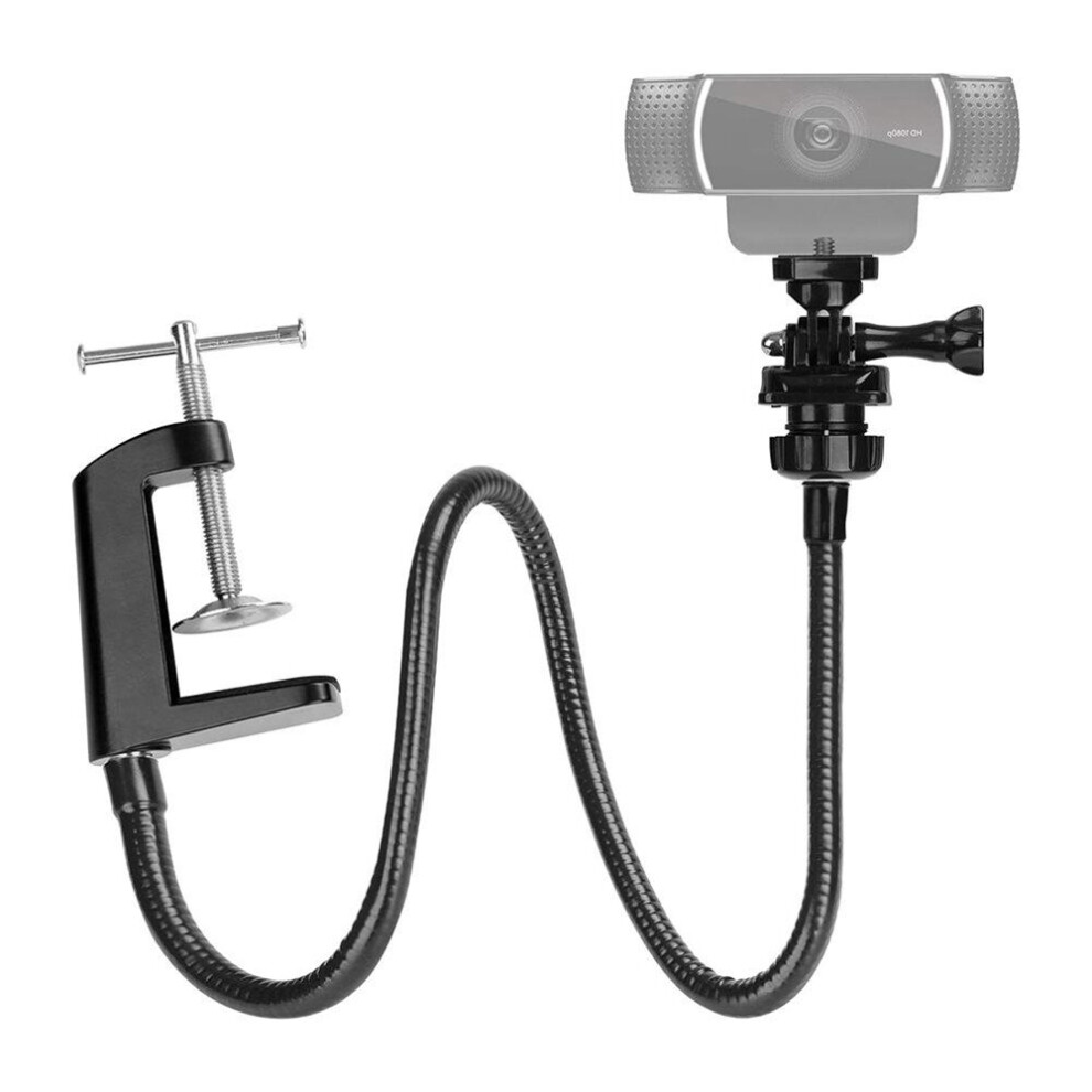 For Logitech Webcam Holder Stand Jaws Enhanced Durable Desk Mount Mini Cam Cell Phone Clamp Bracket With Flexible Gooseneck 701942859960