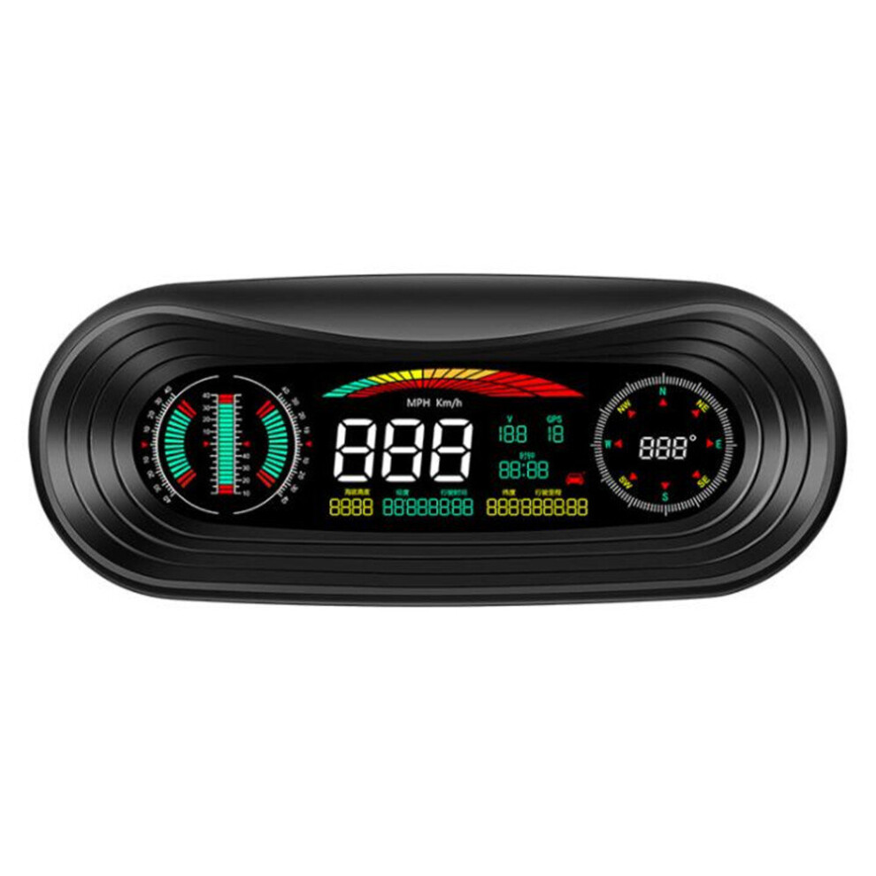 Vp18 Gps Hud Head Up Display 12V Car Speedometer Inclinometer Pitch Automotive Voltage Compass Altitude Clock 775821394194
