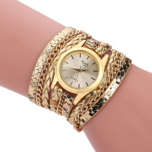2 Pcs Women Bracelet Watches Ladies Leather Strap Rhinestone Quartz Wrist Watch Fashion Quartz Watch