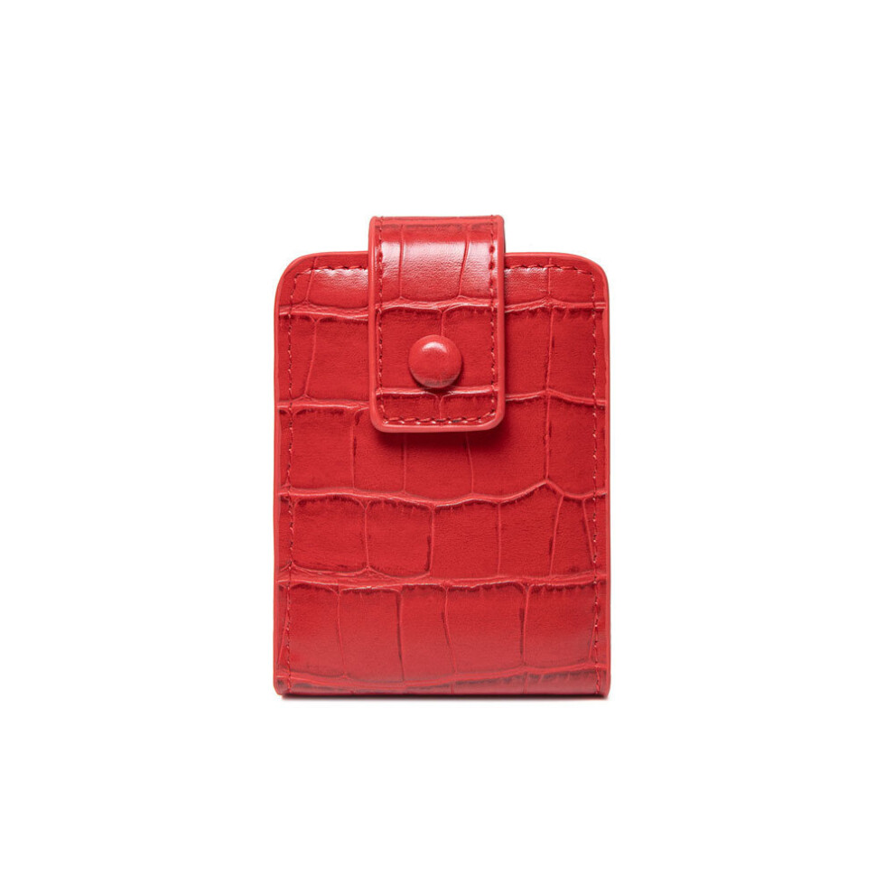 Chaochuang Lipstick Cosmetic Bag With Mirror Women Travel Makeup Bag Crocodile Pattern Pu Mini Toiletry Organizer Pouch Storage