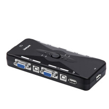 2/4X1 VGA KVM Switch Box Selector 2/4 Ports KVM USB 2.0 Sharing Print monitor mouse keyboard for 4 Computer Laptops PCs
