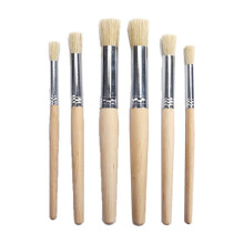 6Pcs/set Watercolor Acrylic Painting Brushes Different Size Wooden Handle Bristle Hair Brush for Kid Student Art Supplies
